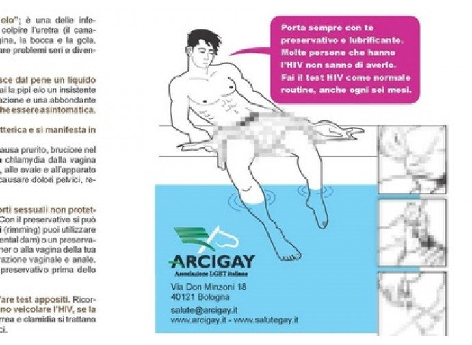 Particolare opuscolo distribuito da Arcigay